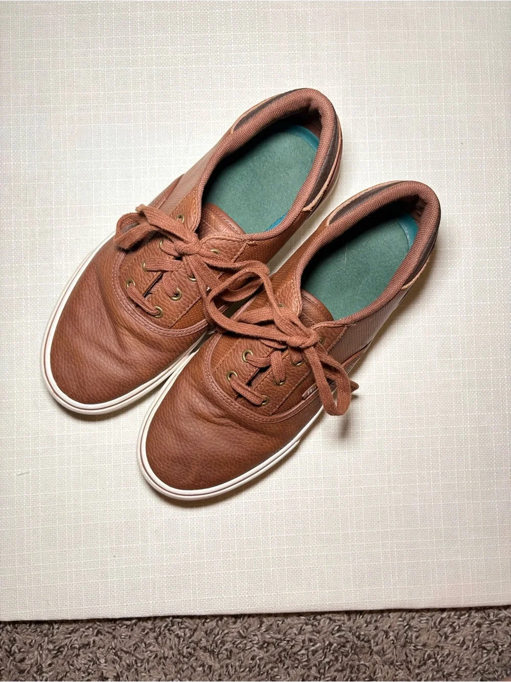 Bass Men's Brown Leather Sneakers Size 8.5 | Casual Lace-Up Comfort Shoes